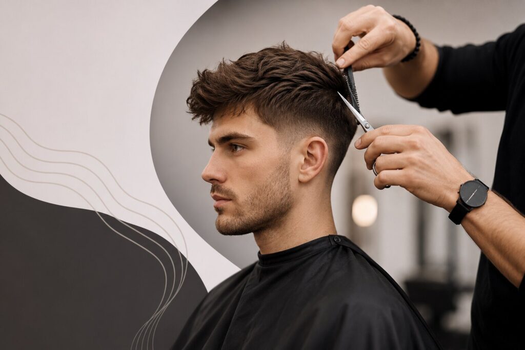 Corte de cabello en salón moderno